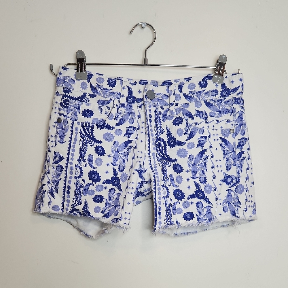Rebecca Minkoff designer women's shorts - Size 25 - white and blue floral